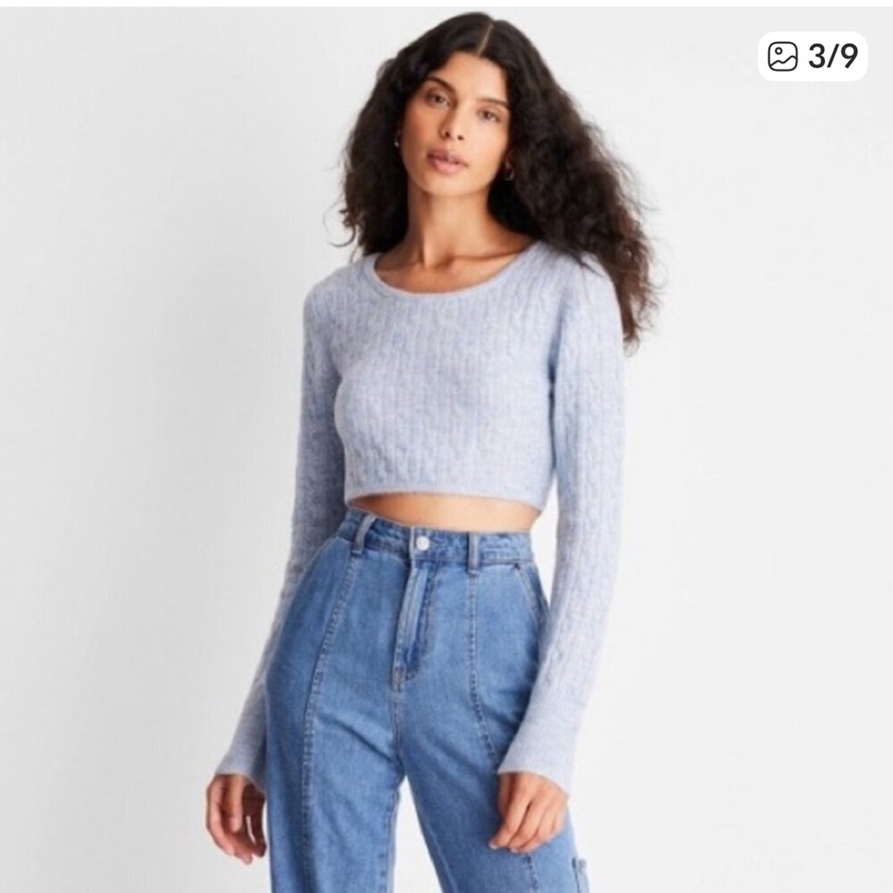 NWT Future Collective 2 pc cable knit sweater/skirt set. Size L - Picture 5 of 14